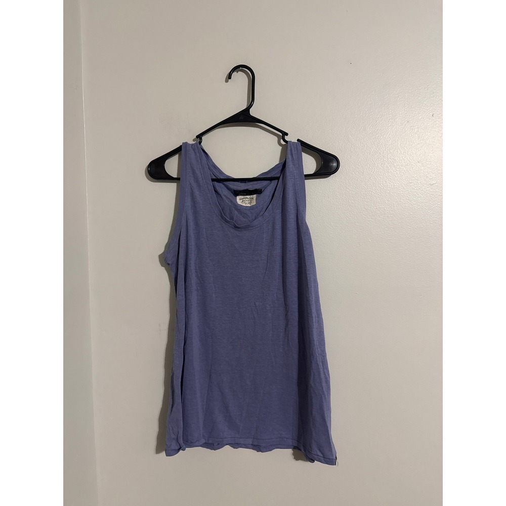 Prana Women Blue Heathered Scoop Neck Sustainable Quality Tank Top Large